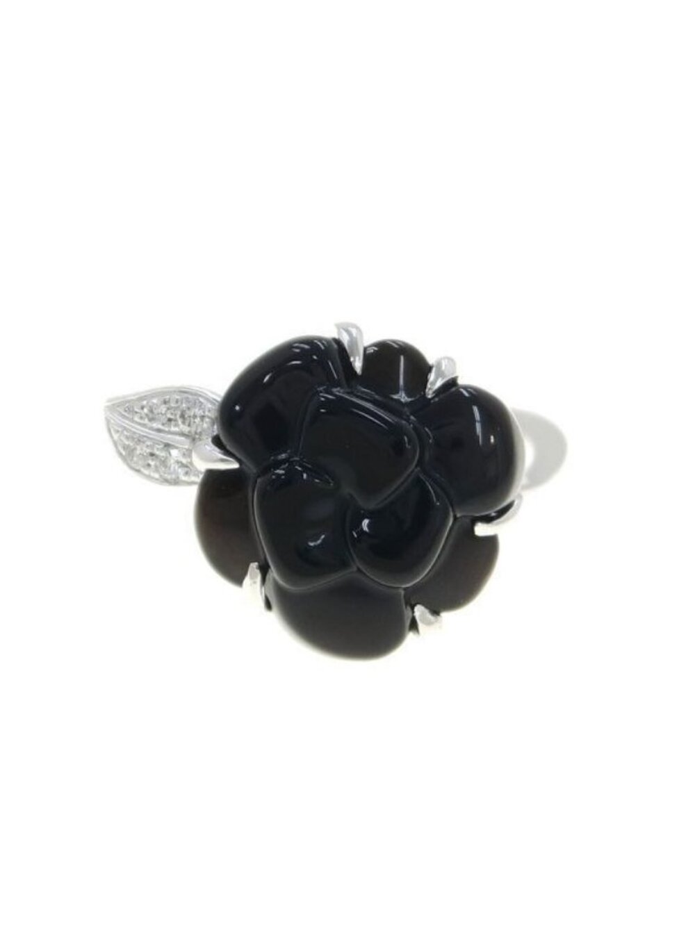 Chanel Camellia Ring Onyx & Diamond 46